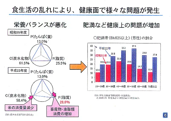 食生活の乱れにより、健康面で様々な問題が発生