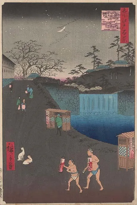 「名所江戸百景　虎の門外あふひ坂」歌川広重　安政4年(1857)